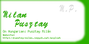 milan pusztay business card